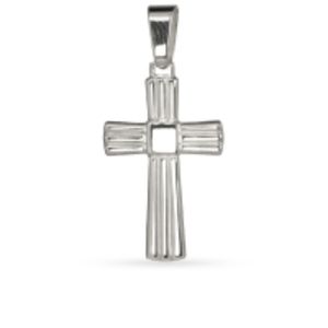 Artisan Handmade Silver Rayed Cross Pendant